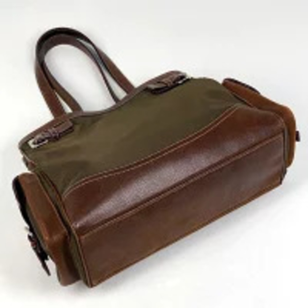 Prada Bag Plate Tessuto Shoulder Brown Crossbody Tote Brown